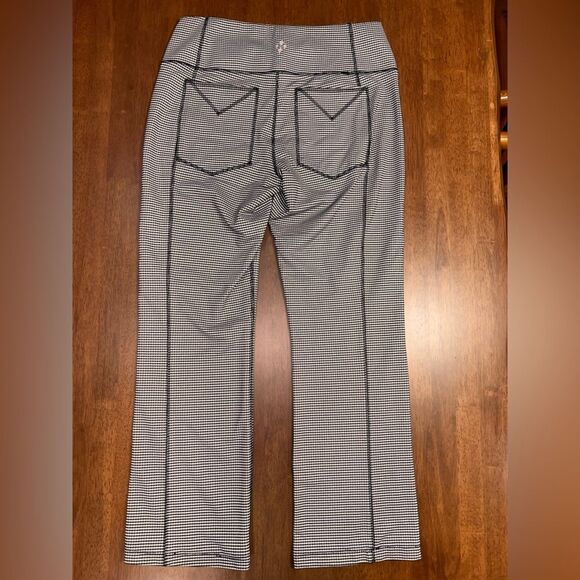 Jofit Black White Check Stretch Pull-On Pants M Mid Rise Golf Travel Comfort - Picture 4 of 8